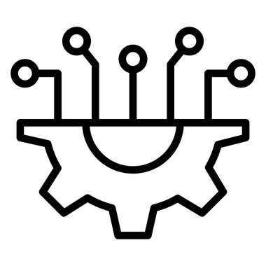 Kişisel ve Ticari Kullanım İçin Teknoloji Hattı Simgesi Tasarımı