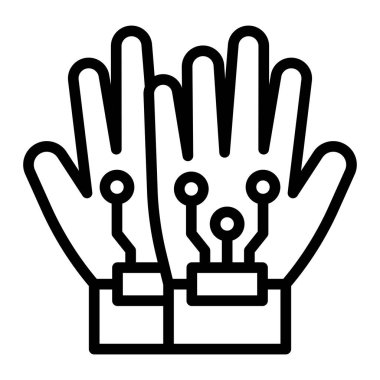 Kablolu Eldiven Çizgisi Simge Tasarımı Kişisel ve Ticari Kullanım İçin