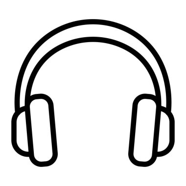 Kişisel ve ticari kullanım için Kulaklık Satırı Simgesi Tasarımı