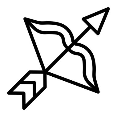 Kişisel ve ticari kullanım için Yay ve Ok Çizgisi Simgesi Tasarımı