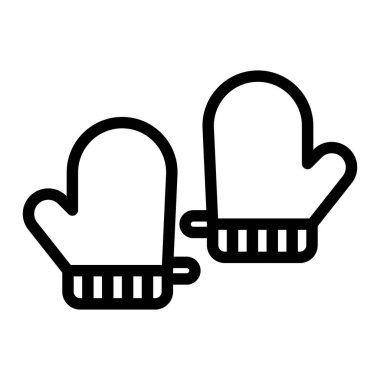 Kişisel ve Ticari Kullanım İçin Mutfak Eldivenleri Çizgisi Simgesi Tasarımı