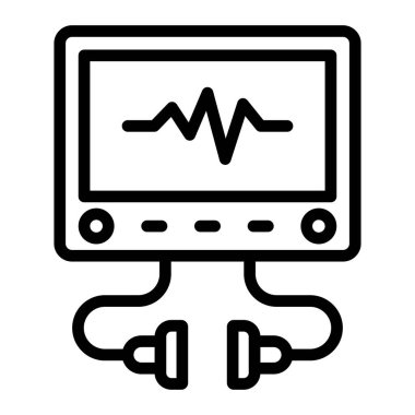 Ecg Okuma Satırı Simgesi Kişisel ve Ticari Kullanım Tasarımı