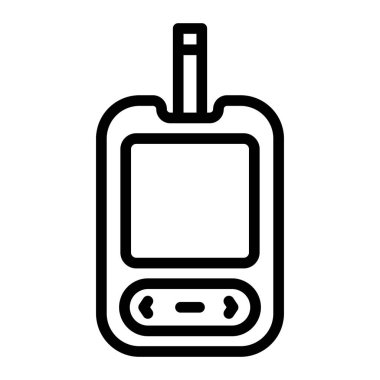 Kişisel ve Ticari Kullanım İçin Glucometer Satır Simgesi Tasarımı