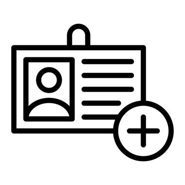 Kişisel ve ticari kullanım için Sağlık Kartı Çizgisi Simgesi Tasarımı