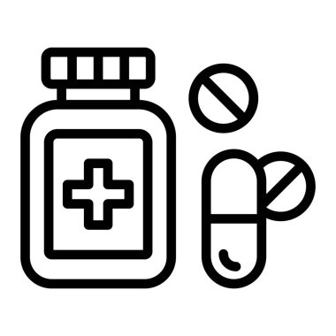 Kişisel ve Ticari Kullanım İçin İlaç Çizgisi Simgesi Tasarımı