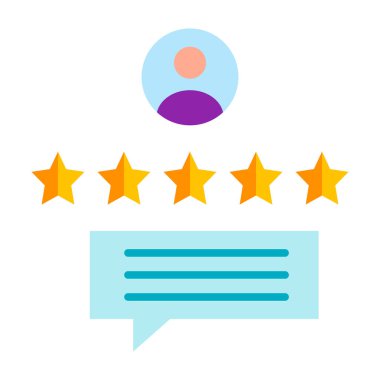 Müşteri İnceleme Vektörü Düz Simge Tasarımı