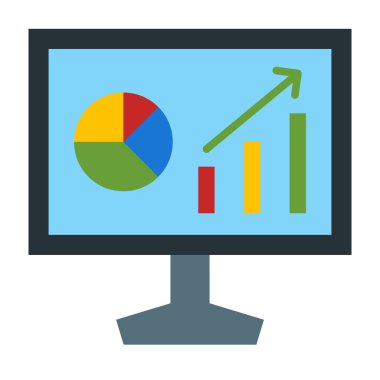 Veri Görselleştirme Vektörü Düz Simge Tasarımı