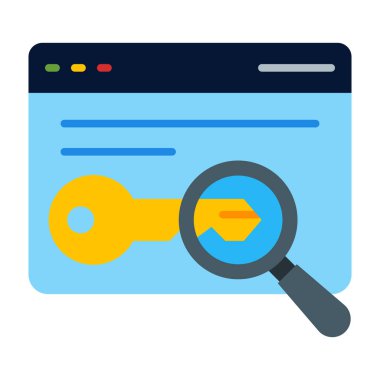 Anahtar kelime Vektör Düz Simge Tasarımı