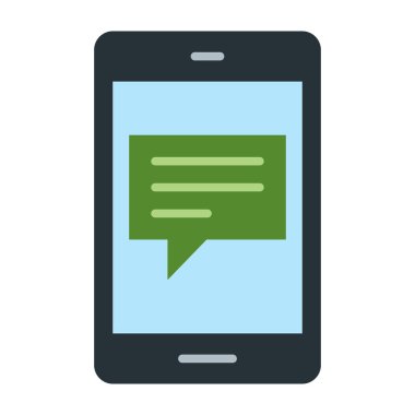 Sms Vektörü Düz Simge Tasarımı