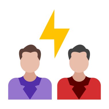 Çakışma Vektörü Düz Simge Tasarımı