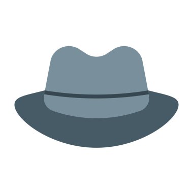 Fedora Şapka Vektörü Düz Simge Tasarımı