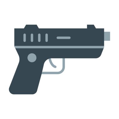 Silah Vektörü Düz Simge Tasarımı