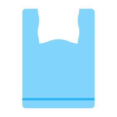 Plastik Torba Vektörü Düz Simge Tasarımı