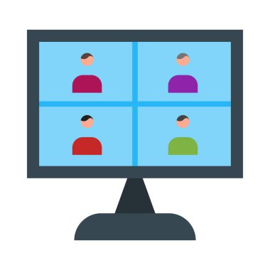 Sanal Sınıf Vektör Düz Simge Tasarımı