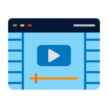 Video Pazarlama Vektörü Düz Simge Tasarımı