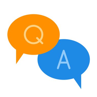 Soru ve Yanıt Vektörü Düz Simge Tasarımı