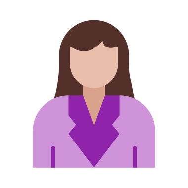 Bayan Vektör Düz Simge Tasarımı