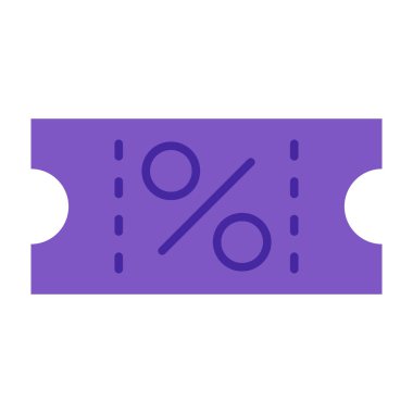Kupon Vektörü Düz Simge Tasarımı