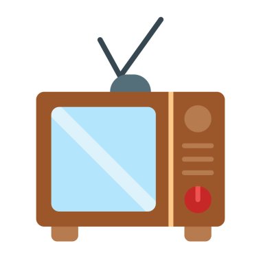 TV Vektörü Düz Simge Tasarımı