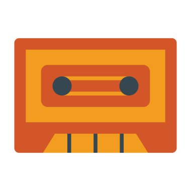 Kaset Vektörü Düz Simge Tasarımı