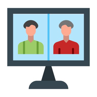 Video Çağrısı Vektör Düz Simge Tasarımı