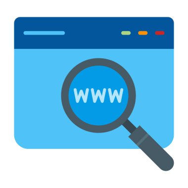 Web Arama Motoru Vektörü Düz Simge Tasarımı