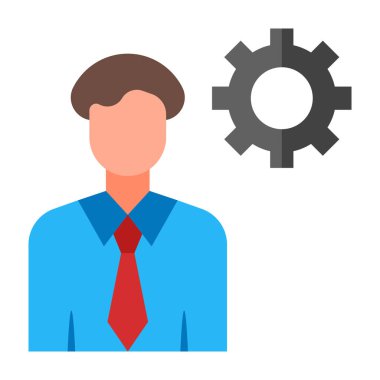 Yönetim Vektörü Düz Simge Tasarımı