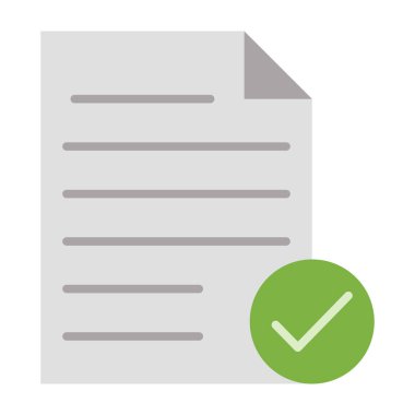 Onay Vektörü Düz Simge Tasarımı