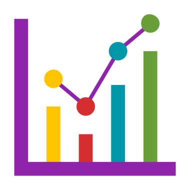 Çubuk Grafik Vektörü Düz Simge Tasarımı