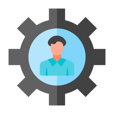 İnsan Kaynakları Yöneticisi Vektör Düz Simge Tasarımı