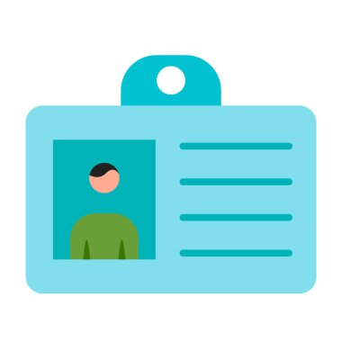 Kimlik Kart Vektörü Düz Simge Tasarımı