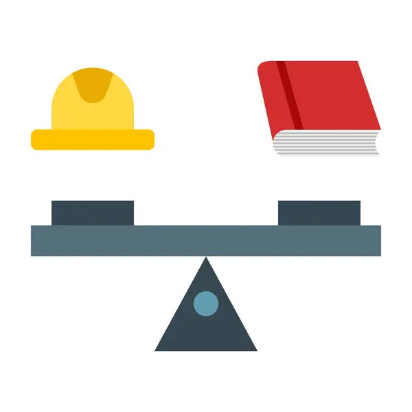 Çalışma Hukuku Vektörü Düz Simge Tasarımı