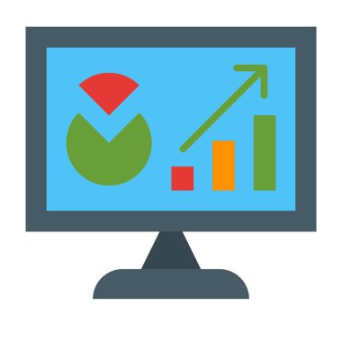 İş Zekası Vektörü Düz Simge Tasarımı