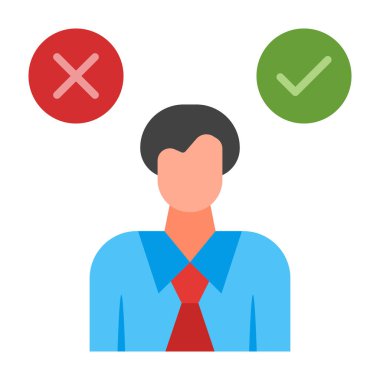 Karar Verme Vektörü Düz Simge Tasarımı