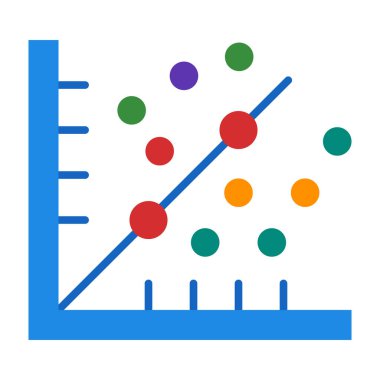 Scatter Grafik Vektörü Düz Simge Tasarımı