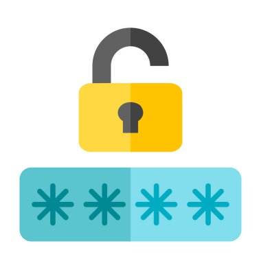 Kırık Parola Vektörü Düz Simge Tasarımı