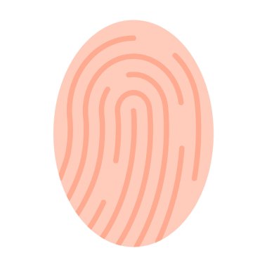 Parmak izi Vektörü Düz Simge Tasarımı
