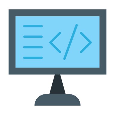 Programlama Vektörü Düz Simge Tasarımı