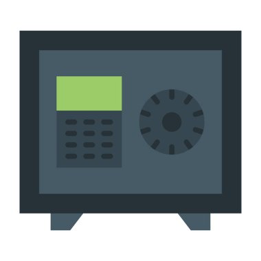 Güvenlik Kutusu Vektörü Düz Simge Tasarımı