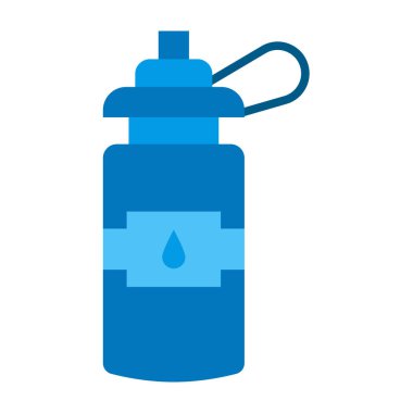 Su Şişe Vektörü Düz Simge Tasarımı