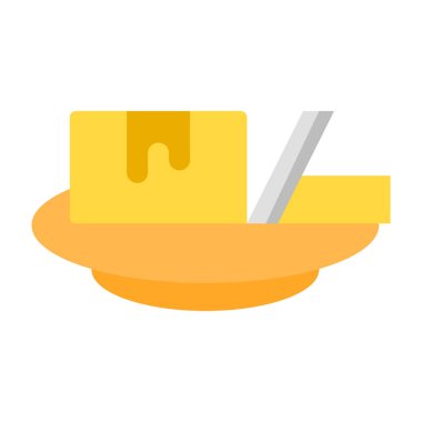 Tereyağı Vektörü Düz Simge Tasarımı