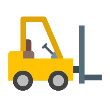 Forklift Vektör Düz Simge Tasarımı