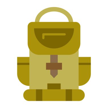 Sırt Çantası Vektörü Düz Simge Tasarımı