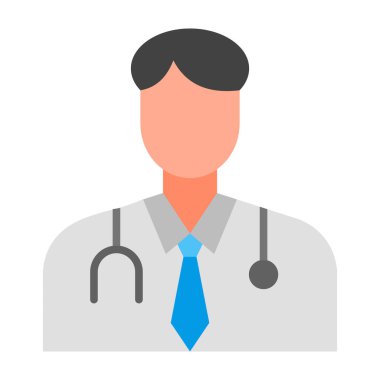 Doktor Vektör Düz Simge Tasarımı