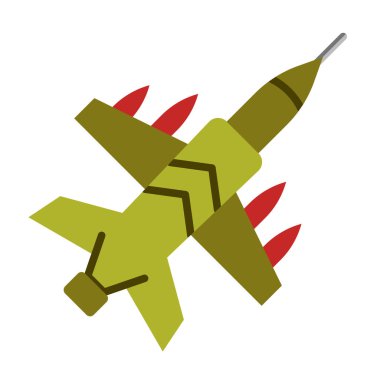 Jet Uçak Vektörü Düz Simge Tasarımı