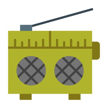 Radyo Vektörü Düz Simge Tasarımı