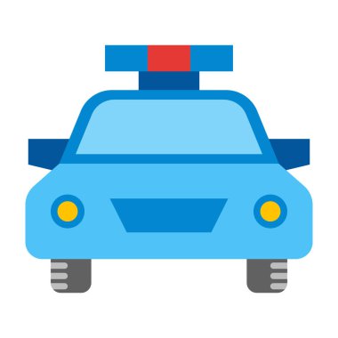 Polis Otomobili Düz Simge Tasarımı
