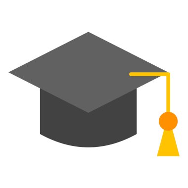 Mezuniyet Şapkası Düz Simge Tasarımı