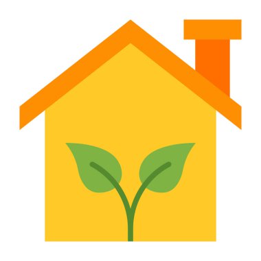 Eco House Düz Simge Tasarımı