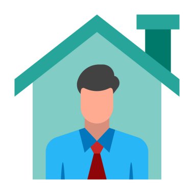 Ev Alıcısı Düz Simge Tasarımı